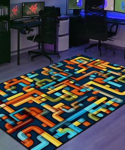 Arcade Pattern Seamless Puzzles Area Rug
