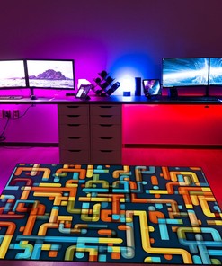 Arcade Pattern Seamless Puzzles Area Rug