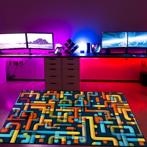 Arcade Pattern Seamless Puzzles Area Rug
