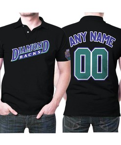 Arizona Diamondbacks Alternative Black Polo Shirt with Custom Name - MLB