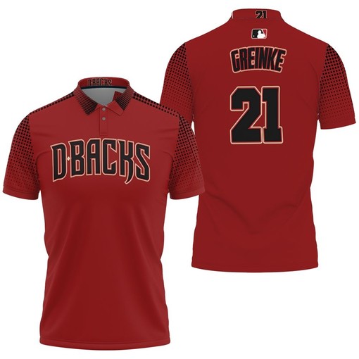 Arizona Diamondbacks Sedona Red Black Jersey Inspired 3D Polo Shirt