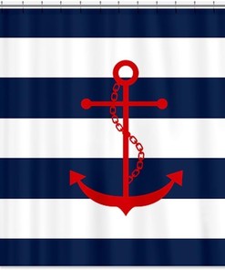 Art Painting Anchor Shower Curtain for Bathroom Home Decor