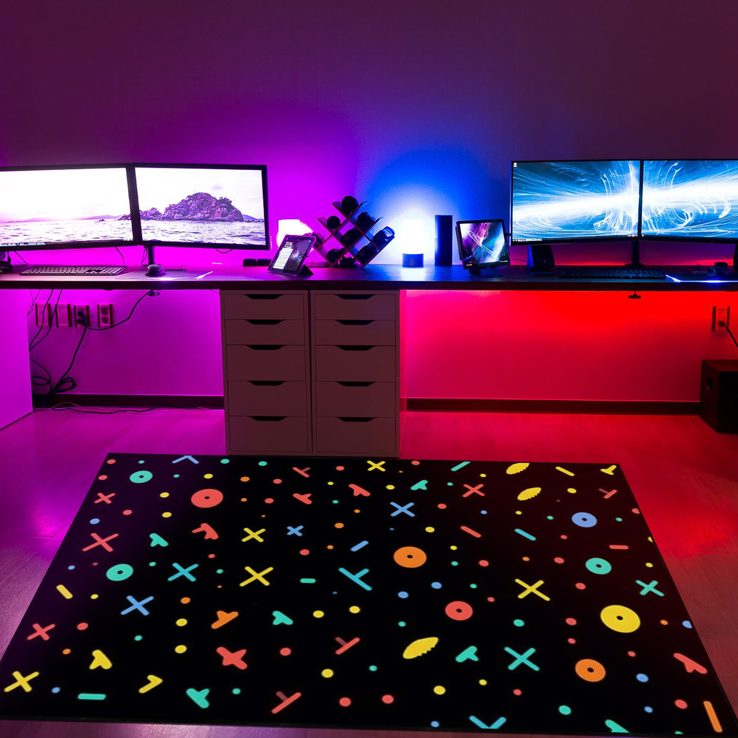 Artistic Geometric Arcade Pattern Area Rug