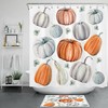Artistic Watercolor Pumpkins Shower Curtain for Farmhouse Autumn Harvest Bathroom Decor 