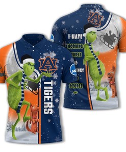 Auburn Tigers NCAA Polo Shirt with Grinch Design- Perfect Gift for Fans