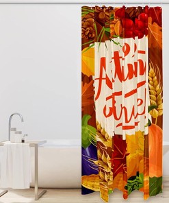 Autumn Leaves and Maple Shower Curtain for Fall Bathroom Decor