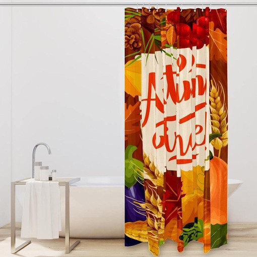 Autumn Leaves and Maple Shower Curtain for Fall Bathroom Decor