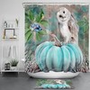 Autumn Pumpkin White Owl Shower Curtain - Cute Halloween Bathroom Decor - Waterproof Fabric Bathroom Curtain