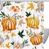 Autumn Shower Curtain with Pumpkin Flower Leaves for Home Decor
