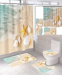 BOISTAR U Shape Mats Shower Curtain Bathroom Decor