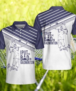Badminton Player Skull Polo Shirt - Edgy Sports Style