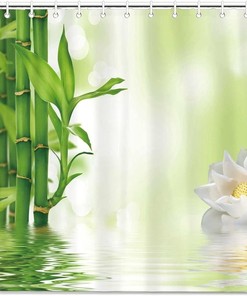 Bamboo Design Shower Curtain for Bathroom Decor, Home Decor Style