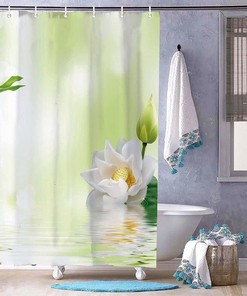 Bamboo Design Shower Curtain for Bathroom Decor, Home Decor Style