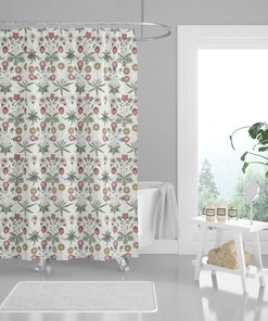 Baroque Retro Vintage Shower Curtain with Chamomile Dandelion Wildflowers, Home Decor