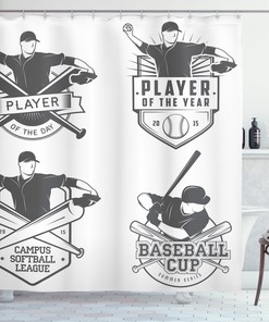 Baseball Shower Curtain for a Sports-Inspired Bathroom Decor 