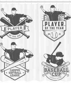 Baseball Shower Curtain for a Sports-Inspired Bathroom Decor