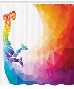 Basketball Player Jumps Print Shower Curtain for Sports Enthusiasts Bathroom Decor