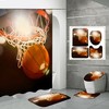 Basketball Print Shower Curtain for a Simple yet Stylish Bathroom Decor