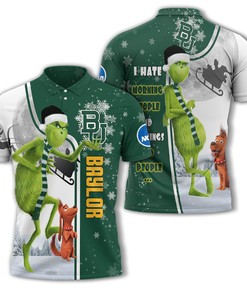 Baylor Bears NCAA Polo Shirt with Grinch Design- Perfect Gift for Fans