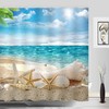 Beach Seashell Starfish Shower Curtain - Digital Printed Bathroom Decor