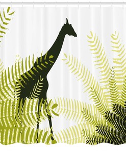 Beautiful Giraffe Print Shower Curtain - African Wildlife Bathroom Decor