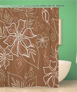 Beautiful Hawaiian Aloha Pattern Tiki Sarong Frangipani Luau Polynesian Abstract Shower Curtain for Bathroom