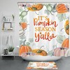 Beautiful Watercolor Pumpkin Shower Curtain for Autumn Farmhouse Harvest Bathroom Decor 
