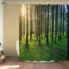 Birch Forest Sunshine Shower Curtain for Nature and Landscape Bathroom Decor 