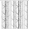 Birch Tree Minimalist Shower Curtain, Rustic Nature Forest Fabric Bathroom Decor