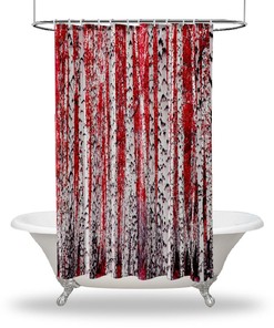 Birch Trees Forest Scenery Shower Curtain - Nature Themed Bathtub Decorations