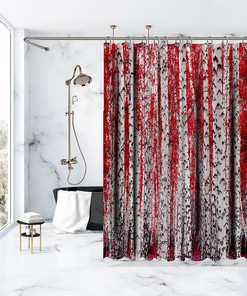 Birch Trees Forest Scenery Shower Curtain - Nature Themed Bathtub Decorations