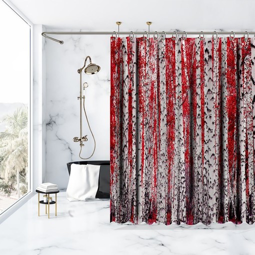 Birch Trees Forest Scenery Shower Curtain - Nature Themed Bathtub Decorations