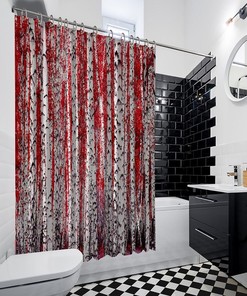 Birch Trees Forest Scenery Shower Curtain - Nature Themed Bathtub Decorations