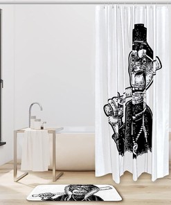Black and White Monkey Shower Curtain for Modern Bathroom Decor