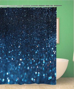 Blue Christmas Lights Shower Curtain for Festive Bathroom Decor