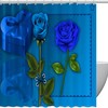 Blue Rose Shower Curtain for Simple and Chic Bathroom Decor 