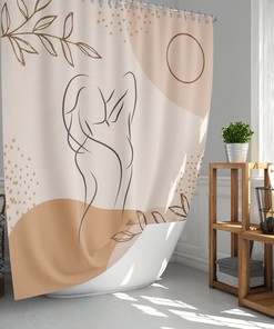 Bohemian Female Silhouette Leaves Shower Curtain for Home Bath Decor