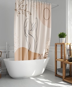 Bohemian Female Silhouette Leaves Shower Curtain for Home Bath Decor