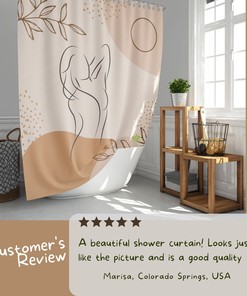 Bohemian Female Silhouette Leaves Shower Curtain for Home Bath Decor