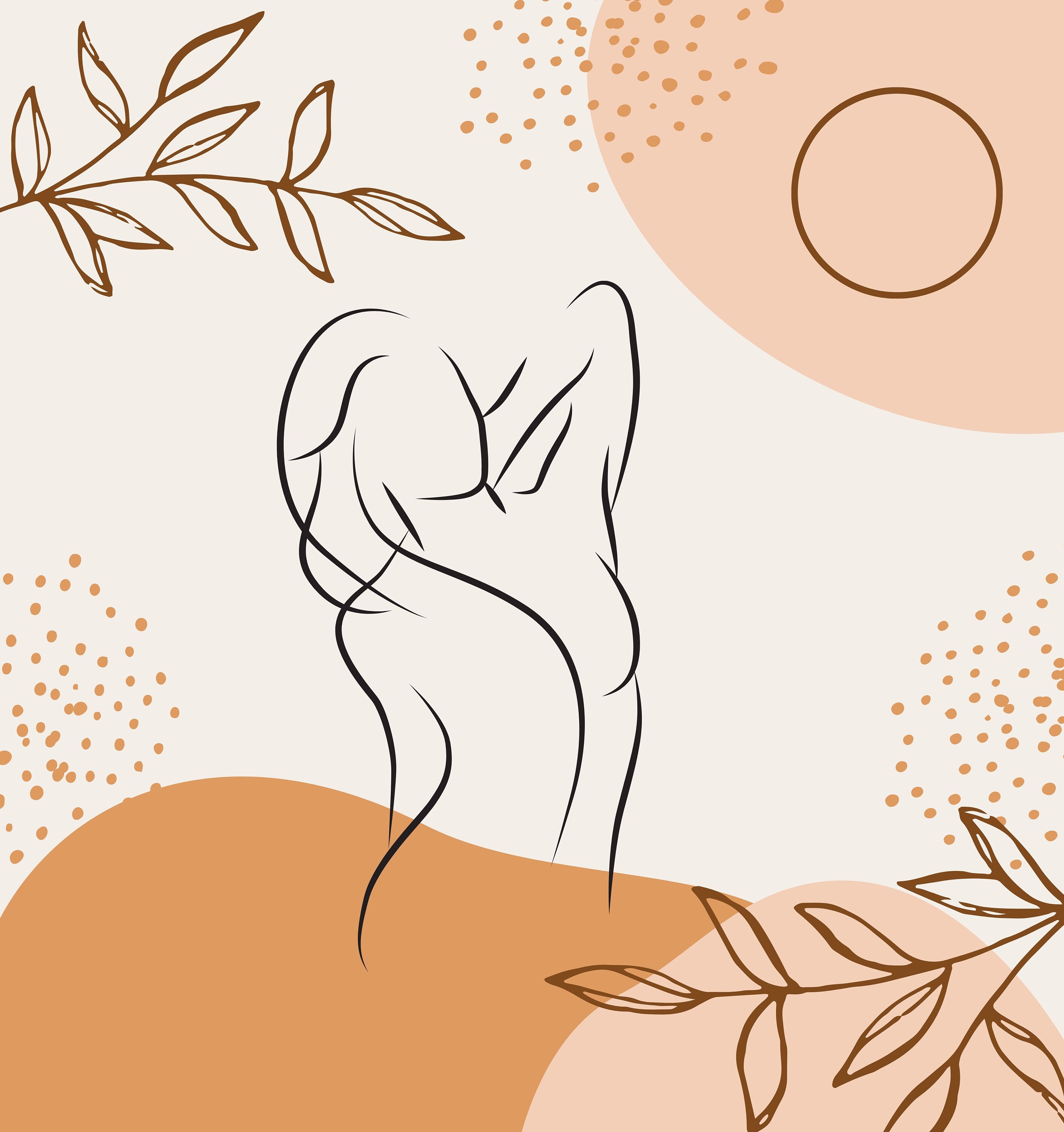 Bohemian Female Silhouette Leaves Shower Curtain for Home Bath Decor