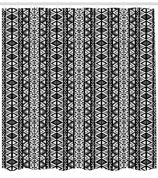 Boho Aztec Style Print Shower Curtain for Western Bathroom Decor