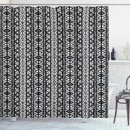 Boho Aztec Style Print Shower Curtain for Western Bathroom Decor