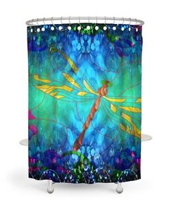 Boho Dragonfly Shower Curtain - Sophisticated Bathroom Decor with Bohemian Charm