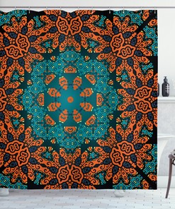 Boho Hippie Floral Psychedelic Shower Curtain - Unique Bathroom Print