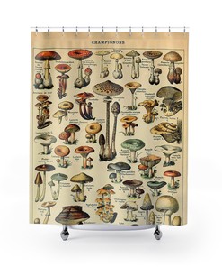 Boho Hippie Vintage Mushroom Shower Curtain for Unique Bathrooms
