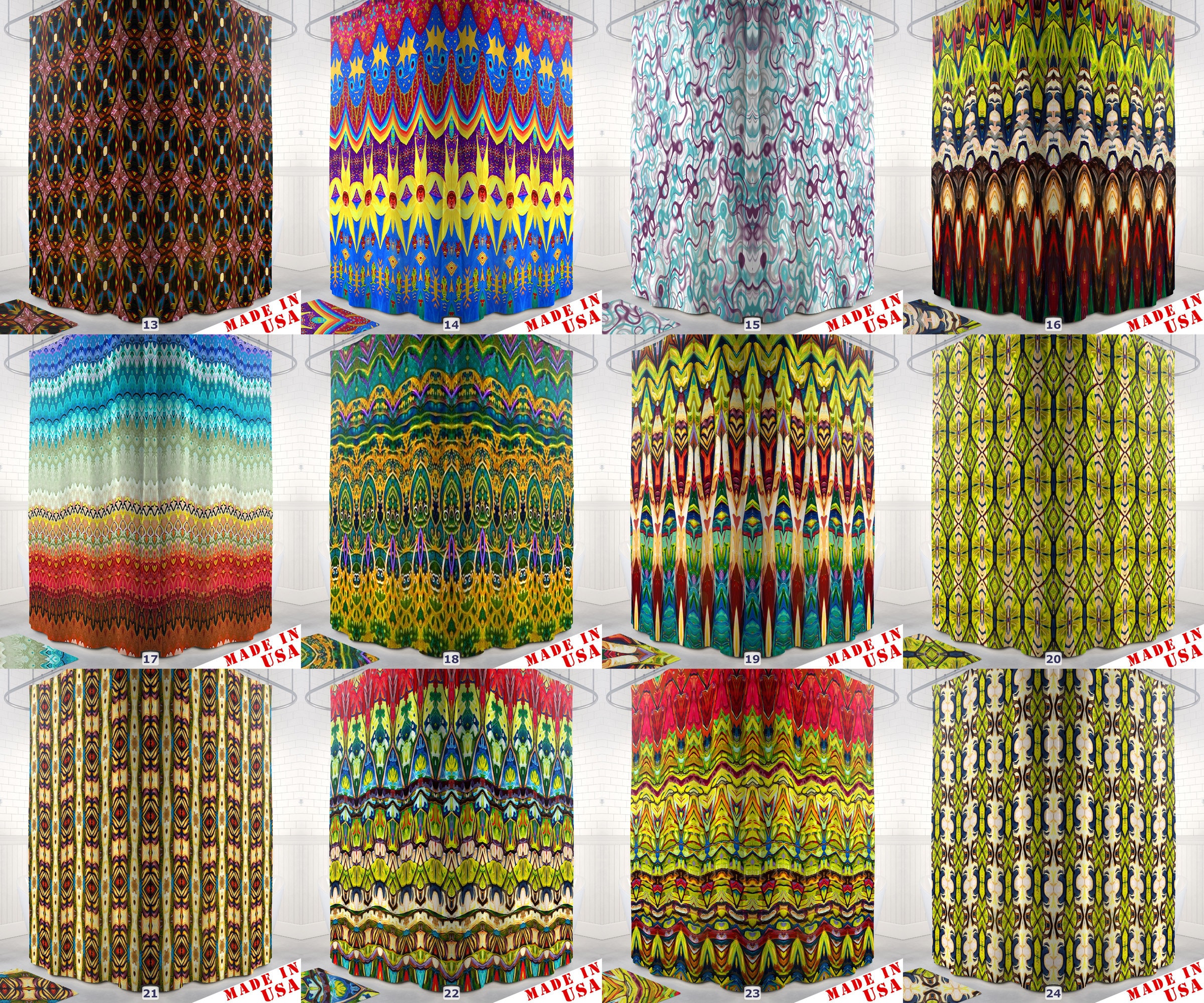 Boho Rainbow Striped Shower Curtain - Brighten Up Your Bathroom Decor