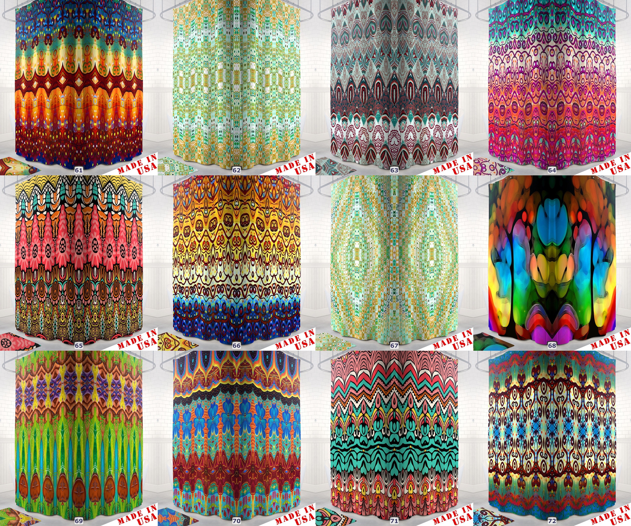 Boho Rainbow Striped Shower Curtain - Brighten Up Your Bathroom Decor