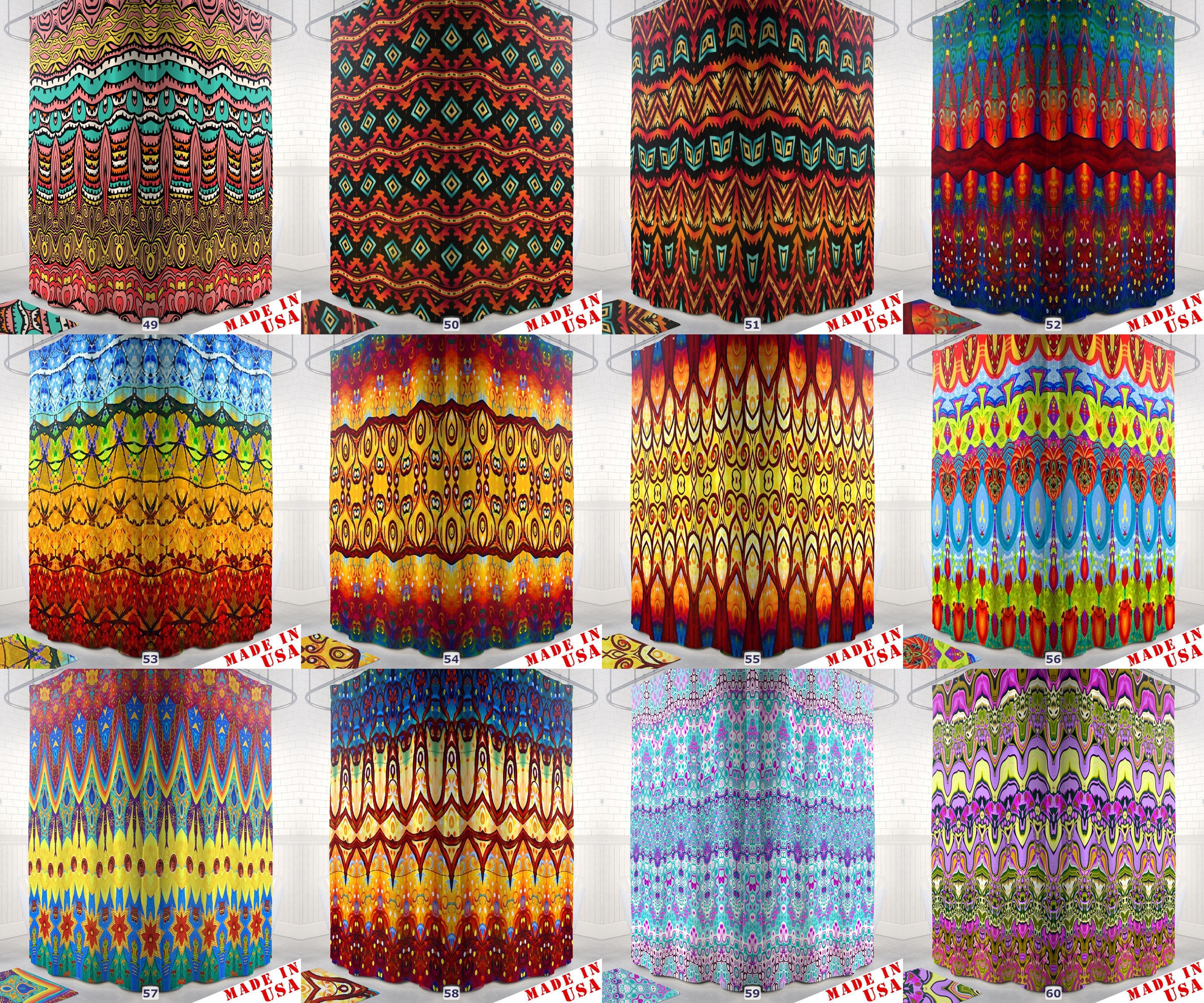 Boho Rainbow Striped Shower Curtain - Brighten Up Your Bathroom Decor