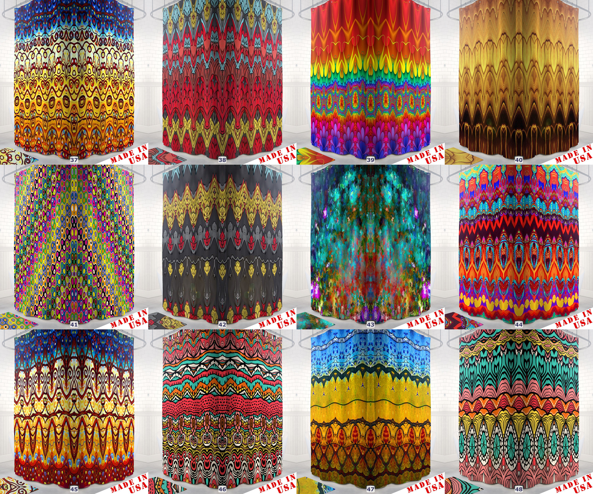 Boho Rainbow Striped Shower Curtain - Brighten Up Your Bathroom Decor