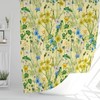 Botanical Flowers Shower Curtain for Cottagecore Bathroom Decor